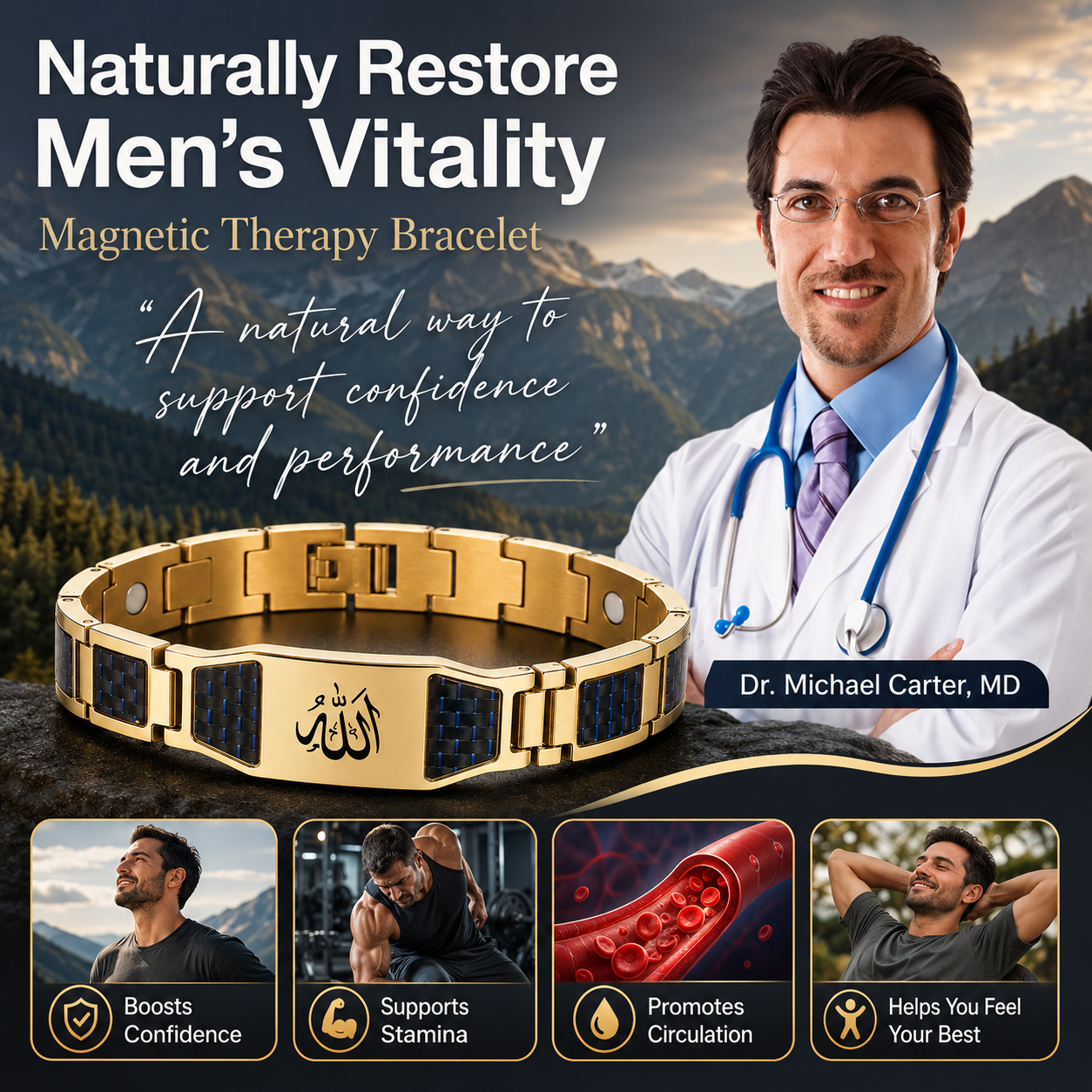 🔥Men’s Strength & Vitality Bracelet💪Upgrade Your Energy, Style, and Confidence